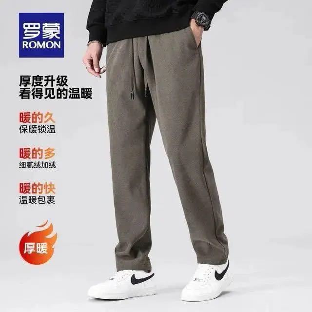 罗蒙 加绒加厚灯芯绒直筒长裤/薄款休闲裤