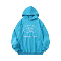 VEIDOORN VDLMWY241801 防风透气连帽加绒套头卫衣 男女同款 印花 律动蓝