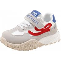 ABC KIDS童鞋儿童软底跑步鞋2025秋季舒适男女童运动鞋中大童鞋子 灰红蓝 37 内长约23.9cm