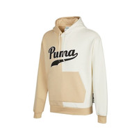 PUMA 534381 加绒保暖连帽套头衫卫衣 卡其棕 M