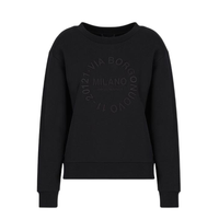 EMPORIO ARMANI Armani 女装 Logo刺绣圆领长袖卫衣 6L2M7D-2J49Z 黑 XS