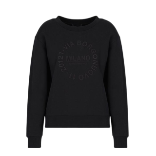EMPORIO ARMANI Armani 女装 Logo刺绣圆领长袖卫衣 6L2M7D-2J49Z 黑 XS