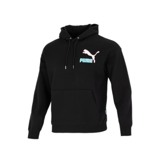 PUMA Fandom Hoodie 537749 长袖连帽针织套头卫衣 黑 M