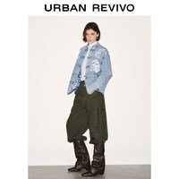  URBAN REVIVO 新中式盘扣珠片绣 女士牛仔外套 XS