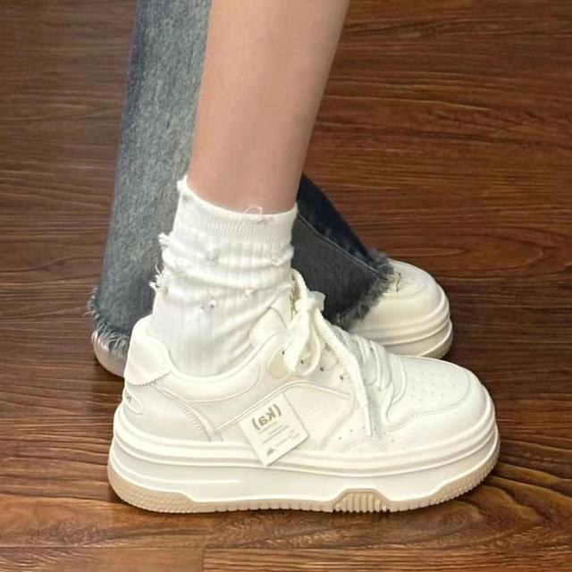 卡帕 女鞋春夏季透气休闲板鞋女2024年厚底小白鞋子女