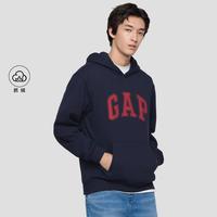 Gap 男女装2025春秋款LOGO抓绒宽松连帽套头卫衣休闲上衣786940