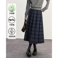 熙世界sllsky 熙世界 复古高智学院风春秋女格纹百搭半身裙子