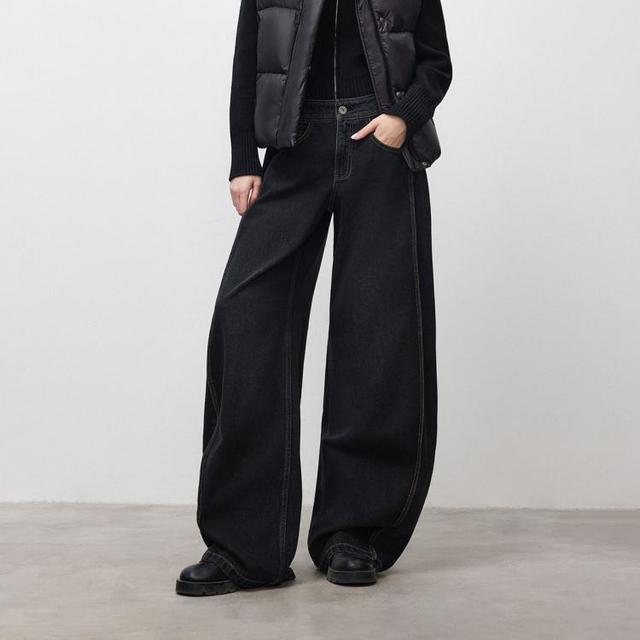 ONLY 2025冬季复古水洗宽松长裤牛仔裤