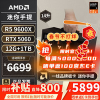 移动端、京东百亿补贴：AMD 电脑组装机 迷你主机ITX整机  RX 9060XT R5 5600