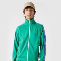 LACOSTE 法国鳄鱼男装绿色立领拉链百搭运动开衫卫衣外套