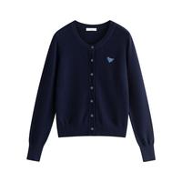 茵曼 含羊毛时尚针织开衫外套女2025秋季简约百搭慵懒宽松休闲毛衣