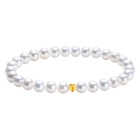  CHOW TAI SENG/周大生 淡水珍珠 18K金珍珠手链 弹力绳