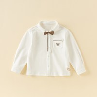 戴维贝拉 男童纯棉衬衫儿童学院风衬衣2026春装新款宝宝洋气上衣