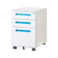  金经金属 钢制活动柜  蓝色拉手活动柜 3层