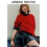 UR UR2026春季女装休闲设计感立体蝴蝶结针织衫UYY960001 朱红 M