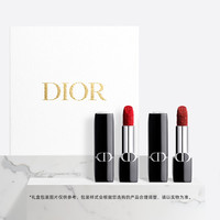 Dior 烈艳蓝金口红双支礼盒丝绒(808+802)套装新年女
