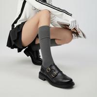 KEDDO 26年春季新款英伦风乐福鞋高级感真皮女单鞋通勤鞋女鞋