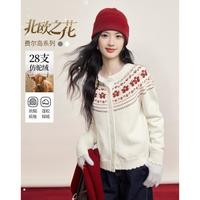 熙世界sllsky 熙世界 春秋款韩系仿驼绒蓬松减龄圆领开衫毛衣