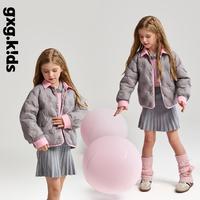 gxg.kids GXG童装冬儿童羽绒服撞色翻领轻薄保暖男女童短款外套潮