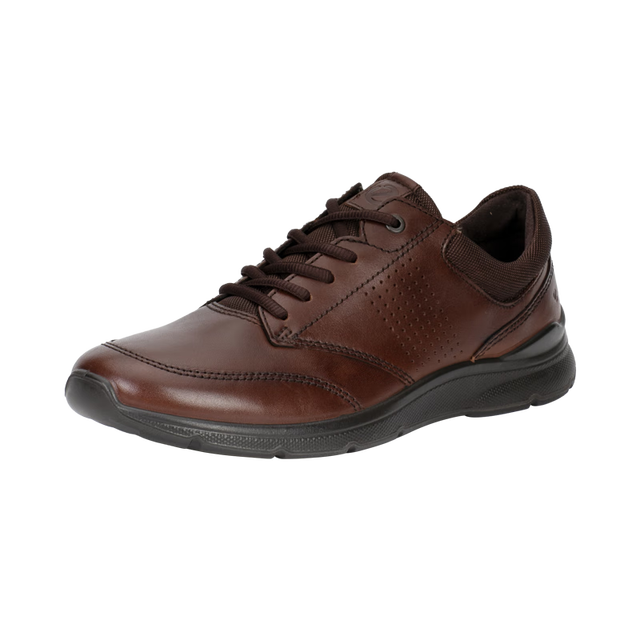 ecco 【头层牛皮】Irving运动鞋男士系带休闲鞋 简约舒适真皮健步鞋 511734 55738-可可棕