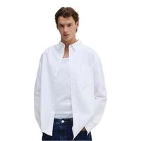 H&M 翻领长袖衬衫 透气 1257417 白 XL