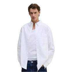 H&M 翻领长袖衬衫 透气 1257417 白 XL