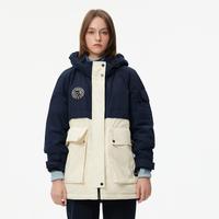 TEENIE WEENIE 小熊女装冬季时髦撞色简约大方休闲户外大口袋工装风连帽羽绒服