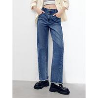 限尺码：太平鸟 春秋时尚宽松哈伦牛仔裤女百搭通勤风