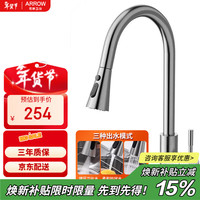 箭牌 AE45300P 银色抽拉龙头 360°旋转