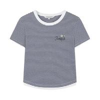 TEENIE WEENIE 女装短袖T恤 条纹圆领印花 TTRS256304N 藏青 L