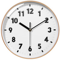 康巴丝 钟表客厅挂钟静音家用简约时钟石英钟表挂墙 7082金色 20.3cm