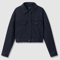 Gap 女装春秋短款翻领牛仔外套美式复古机车夹克640189