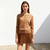 Gap 女装2025春秋款纯棉圆领针织衫基础款开衫毛衣美版443176