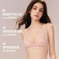 好奇蜜斯 蕾丝法式内衣美背性感夏薄纯欲文胸套装三角杯小胸