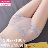 莫代尔 女士内裤性感镂空蕾丝网纱 3条灰色+黑色+白色