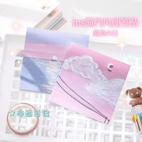 少年伴 便利贴创意简约ins风学生油画便签纸有粘性便签贴纸开学必备便签本 春日捕月4本/200张 MK-5557-1