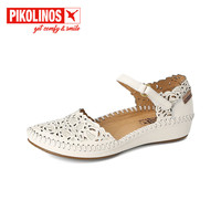 PIKOLINOS 派高雁 女士牛皮镂空平跟包头魔术贴凉鞋 PM221125