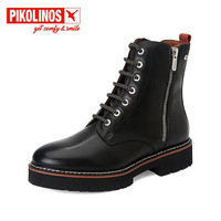 PIKOLINOS 派高雁 女士牛皮圆头粗跟中跟马丁靴 PA06802