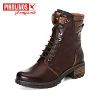 PIKOLINOS 派高雁 女士牛皮圆头粗跟系带马丁靴 PA230803