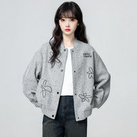 孜索 女款立领刺绣棒球服短外套 2025秋季新款