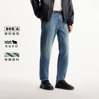 杰克琼斯 男装冬季牛仔裤保暖舒适两侧插袋水洗锥形长裤裤子