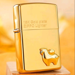 ZIPPO 打火机 18K福运金马