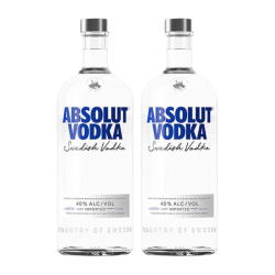 绝对伏特加 ABSOLUT绝对伏特加原味1000ml*2瑞典进口正品洋酒调酒必备官旗