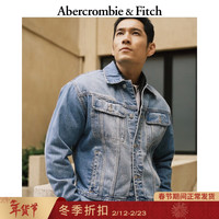 Abercrombie & Fitch 美式复古 男士牛仔夹克  蓝色水洗 M (180/100A)