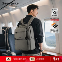 新秀丽 男士双肩包 大容量书包 商务休闲背包电脑包旅行包 NX5 卡其色