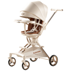 playkids A8遛娃神器 婴儿推车可坐可躺轻便双向0-3岁用 A8MAX二代越野版天使之翼（皮质篷）
