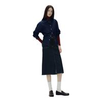 森马 女装 10-3525120001 开叉牛仔口袋半身长裙 原牛仔 M