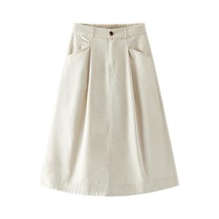 森马 女装 纯色磨毛高腰半身长裙 10-1525120002 浅卡其 XL
