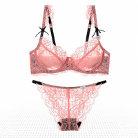 PEANOJEAN 大码蕾丝薄款文胸内衣套装W8820
