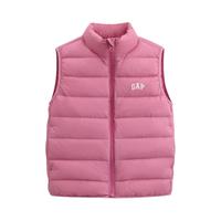 Gap 中小童轻薄拉链立领马甲 粉 90cm